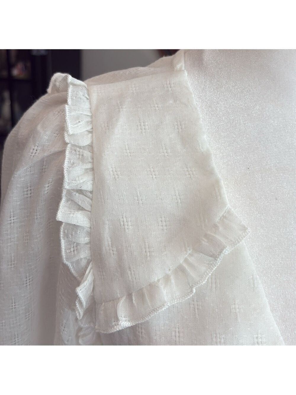 Lulu’s Size M Daylight Darling lace trim mini dress. White open back bride-to-be - Picture 4 of 14